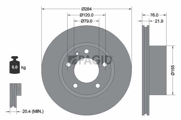 Disque de frein PAGID 50420