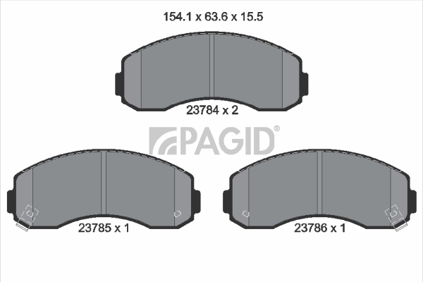 Kit de plaquettes de frein, frein à disque PAGID T1321