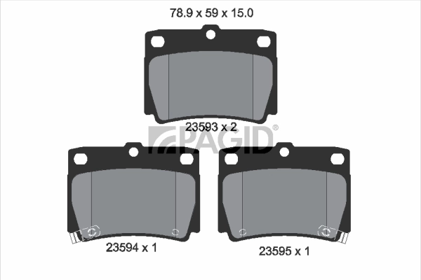 Kit de plaquettes de frein, frein à disque PAGID T1254