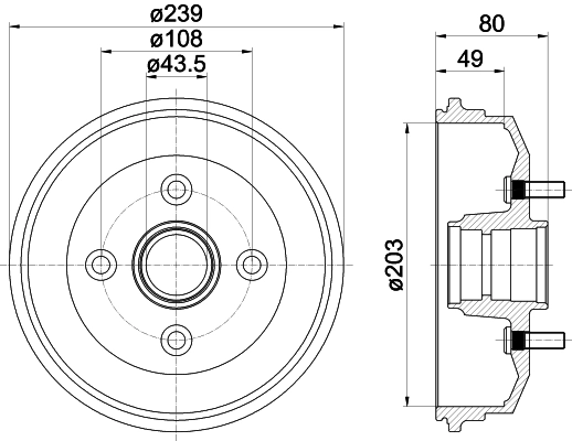 Tambour de frein PAGID 61008