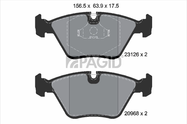 Kit de plaquettes de frein, frein à disque PAGID T1200