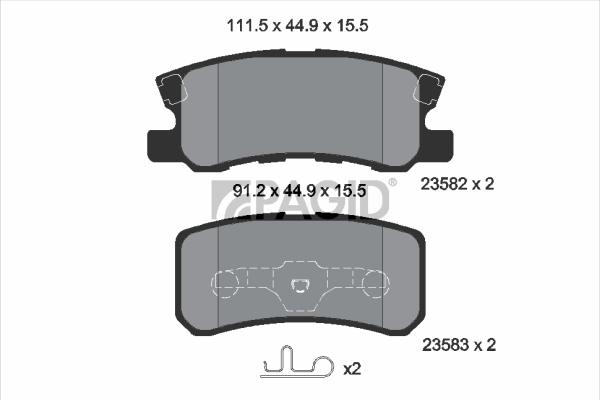 Kit de plaquettes de frein, frein à disque PAGID T1276