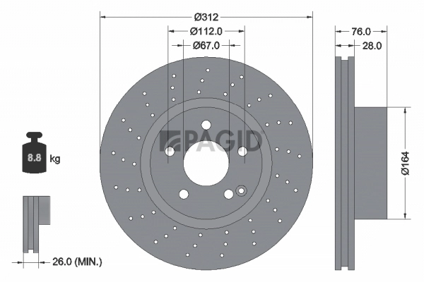 Disque de frein PAGID 50270