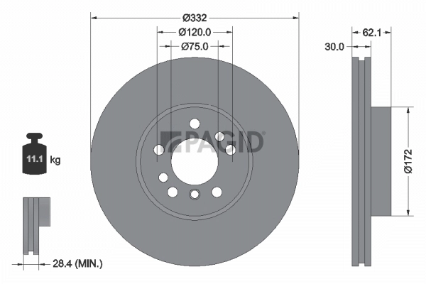 CZUJNIK ABS VW T. A3/LEON/OCTAVIA/CADDY/GOLF VII 12- LE/PR