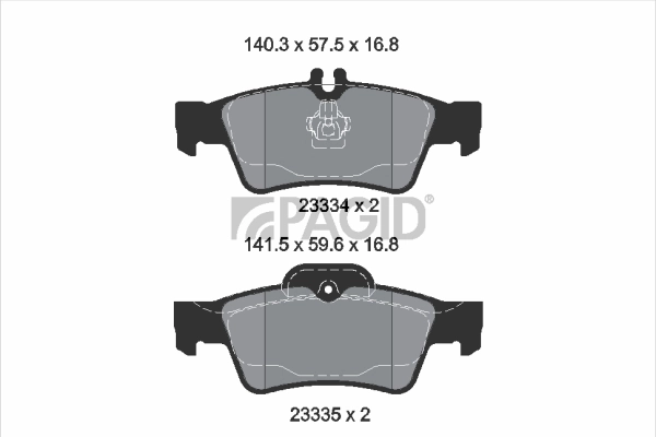 Kit de plaquettes de frein, frein à disque PAGID T5155