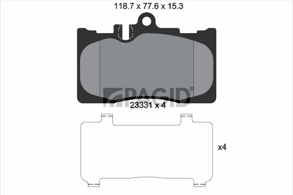 Kit de plaquettes de frein, frein à disque PAGID T1294