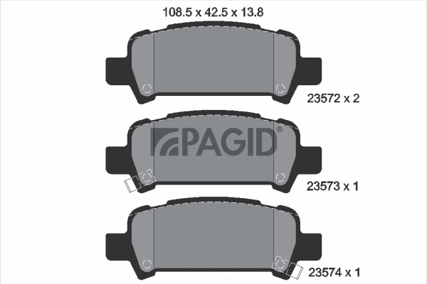 Kit de plaquettes de frein, frein à disque PAGID T1244