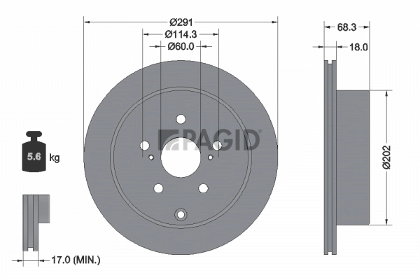 Disque de frein PAGID 50222