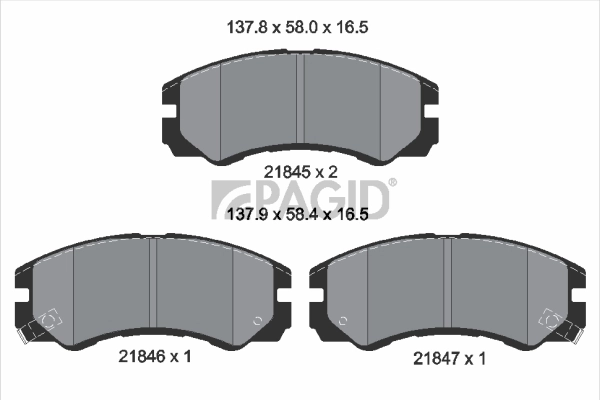 Kit de plaquettes de frein, frein à disque PAGID T3033