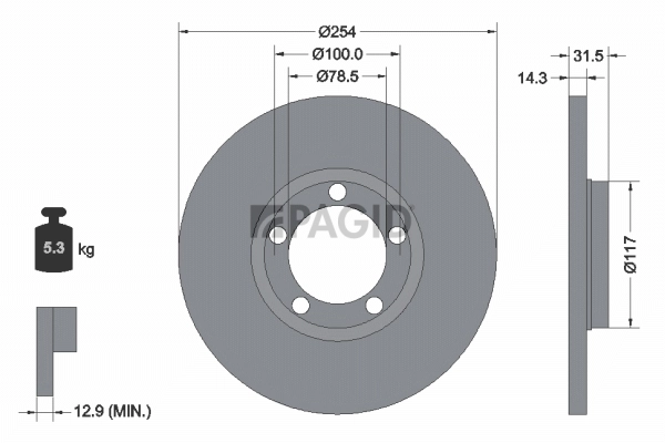 Disque de frein PAGID 51011