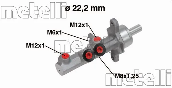 Циліндр гальмівний головний METELLI 05-0721 для Volkswagen Golf 5/6, Audi A3 8P та інших