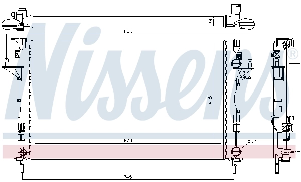 Radiateur, refroidissement du moteur NISSENS 63816