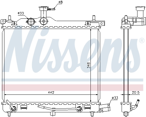 Radiateur, refroidissement du moteur NISSENS 67547