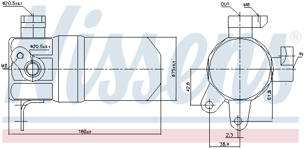 Filtre déshydratant, climatisation NISSENS 95602