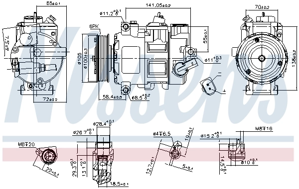 Compresseur, climatisation NISSENS 890550