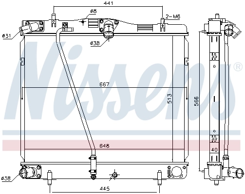 Radiateur, refroidissement du moteur NISSENS 646932