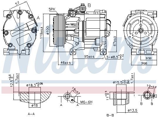 Compresseur, climatisation NISSENS 89405