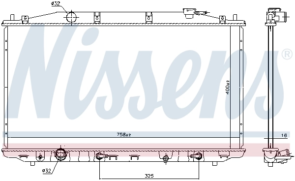 Radiateur, refroidissement du moteur NISSENS 68138