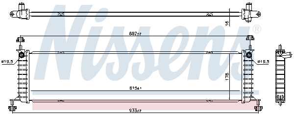 Radiateur, refroidissement du moteur NISSENS 606915