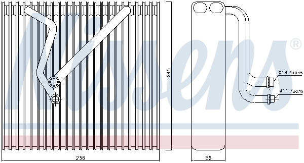 Évaporateur climatisation NISSENS 92163