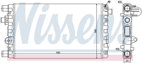 Radiateur, refroidissement du moteur NISSENS 61785