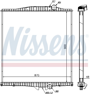 Radiateur, refroidissement du moteur NISSENS 654620