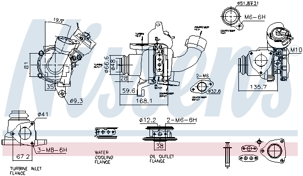 Turbocompresseur, suralimentation NISSENS 93422