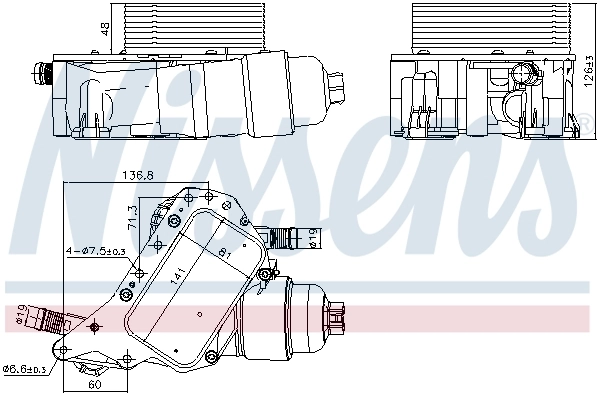 NISSENS 91339 — Радіатор масляний з корпусом масляного фільтра