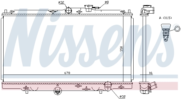 Radiateur, refroidissement du moteur NISSENS 62258