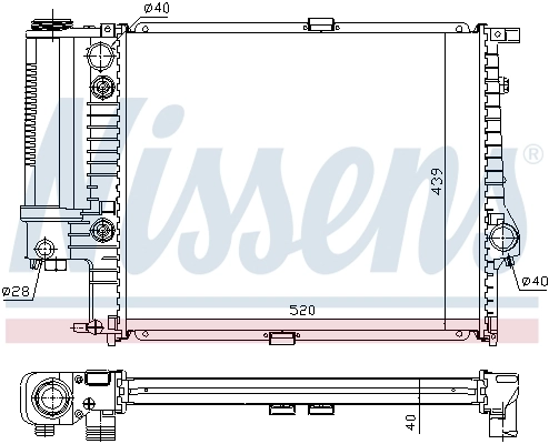 Radiateur, refroidissement du moteur NISSENS 60614A