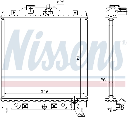 Radiateur, refroidissement du moteur NISSENS 63310A