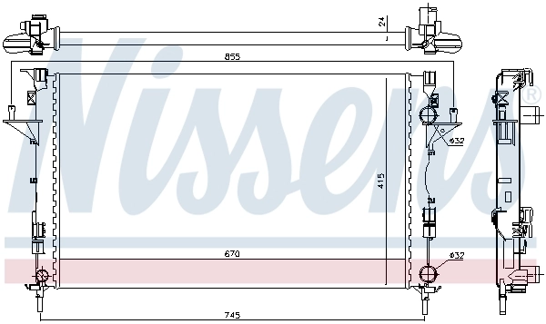 Radiateur, refroidissement du moteur NISSENS 63813