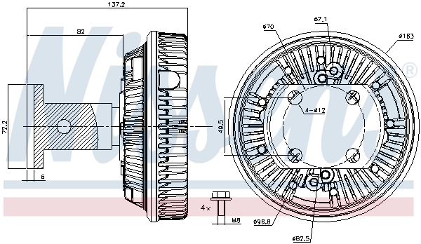 Embrayage, ventilateur de radiateur NISSENS 86138