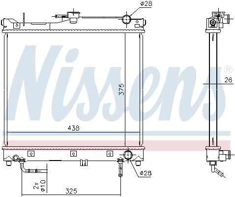 Radiateur, refroidissement du moteur NISSENS 641753