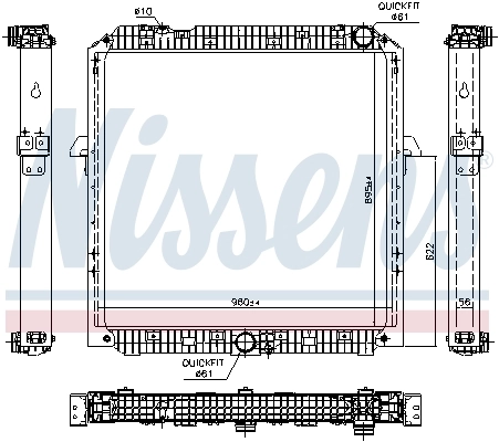 Radiateur, refroidissement du moteur NISSENS 67191
