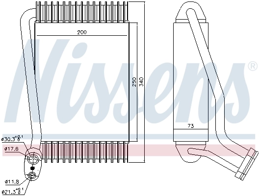 Évaporateur climatisation NISSENS 92143