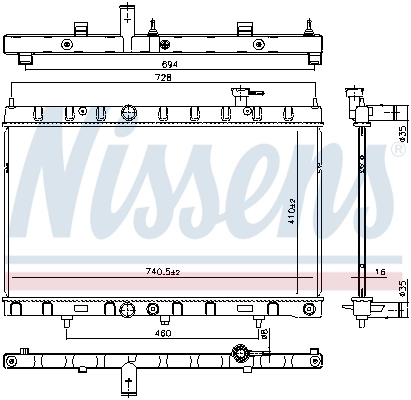 Radiateur, refroidissement du moteur NISSENS 606312
