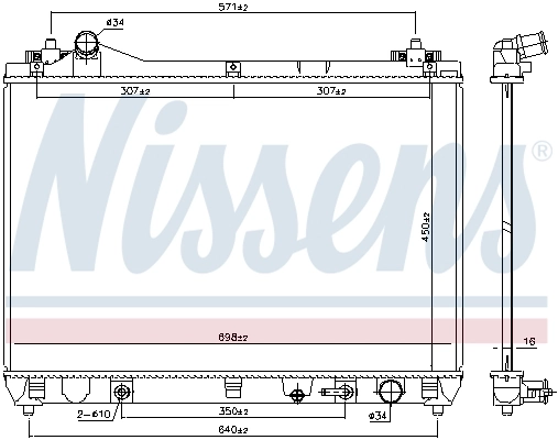 Radiateur, refroidissement du moteur NISSENS 64253