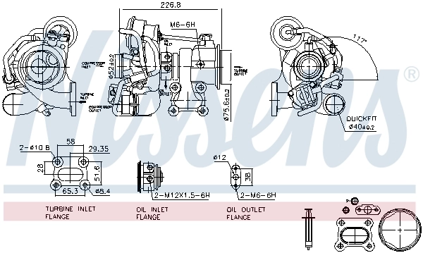 Turbocompresseur, suralimentation NISSENS 93442