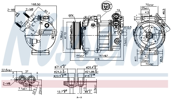 Compresseur, climatisation NISSENS 890125