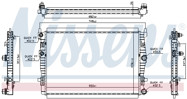 Radiateur, refroidissement du moteur NISSENS 606267