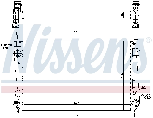 Radiateur, refroidissement du moteur NISSENS 61916