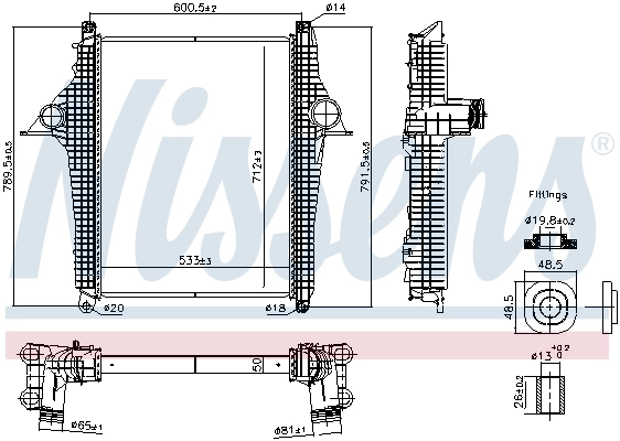 Intercooler, échangeur NISSENS 97097