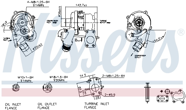 Turbocompresseur, suralimentation NISSENS 93237