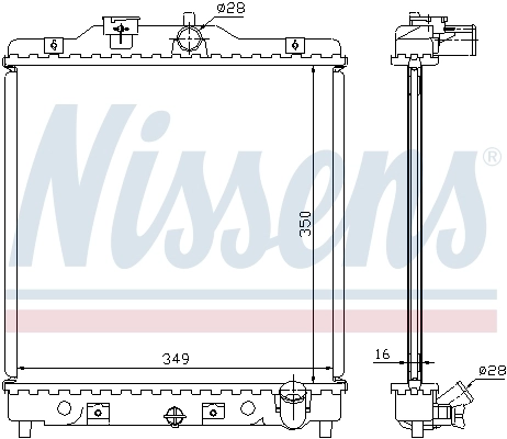 Radiateur, refroidissement du moteur NISSENS 63309A
