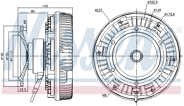Embrayage, ventilateur de radiateur NISSENS 86085