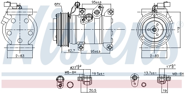 Compresseur, climatisation NISSENS 891006