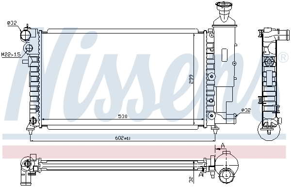 Radiateur, refroidissement du moteur NISSENS 63521A