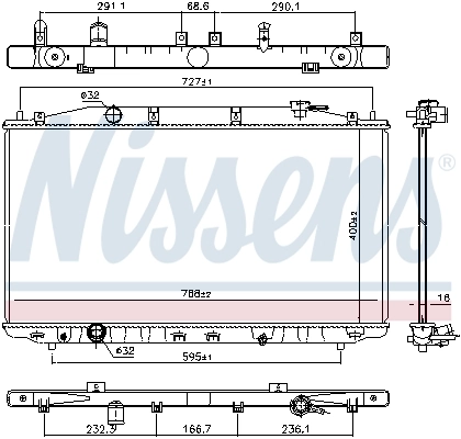Radiateur, refroidissement du moteur NISSENS 681373
