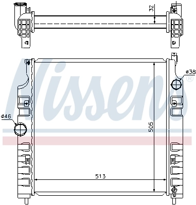 Radiateur, refroidissement du moteur NISSENS 61026